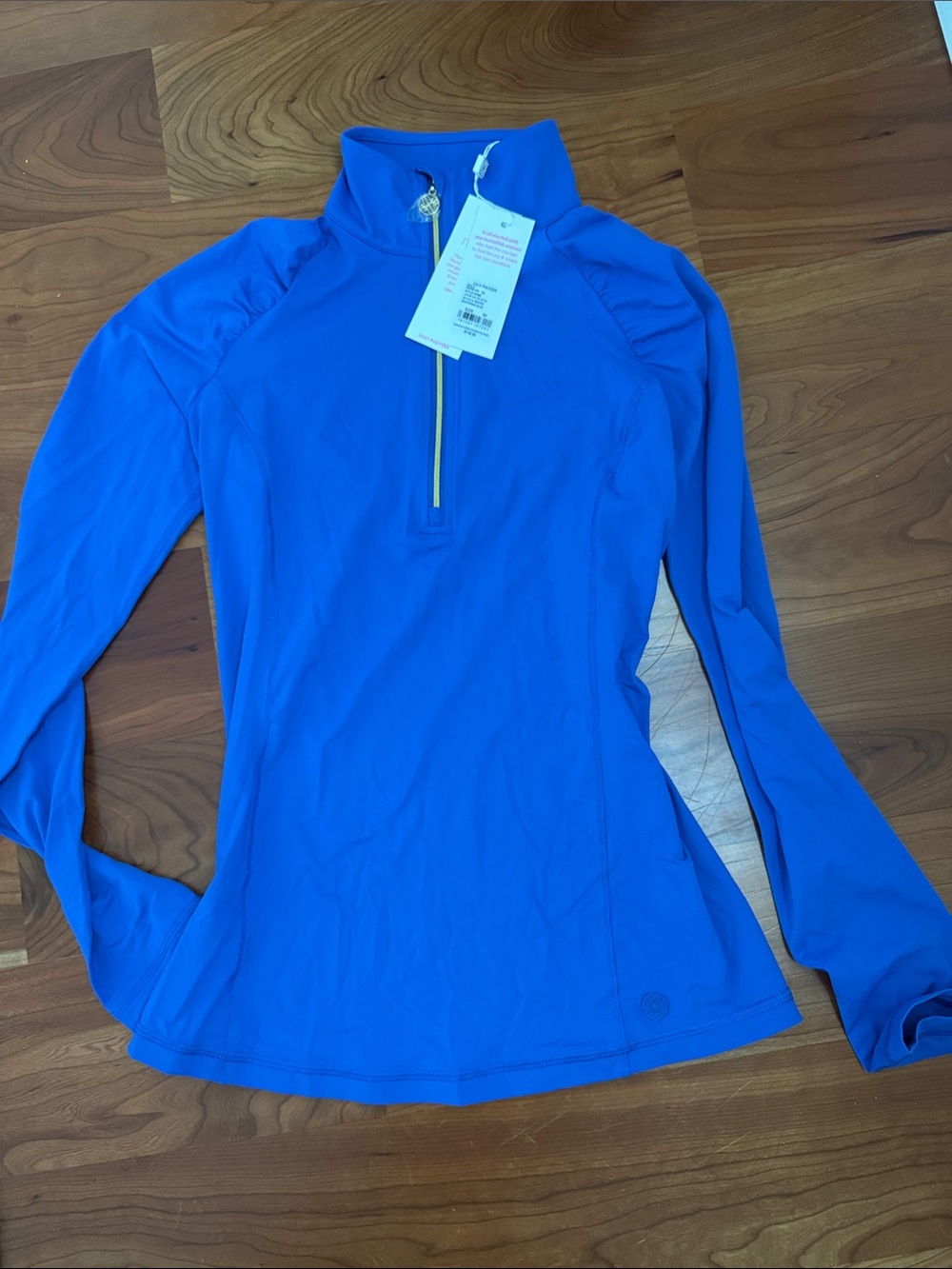 Lilly Pulitzer Martinique Blue Quarter-Zip Top